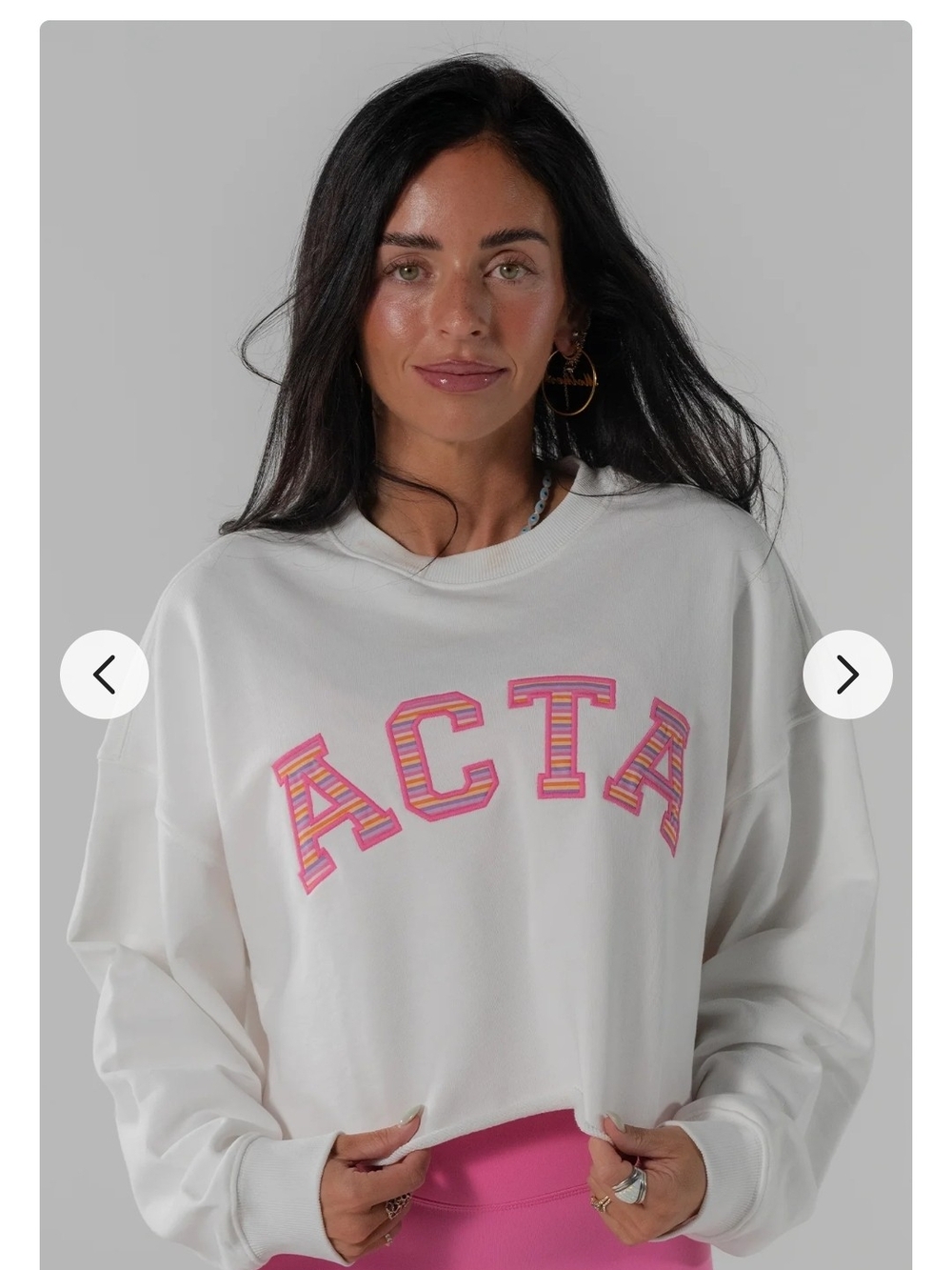 NWT ACTA x Ken Cradic Everyday Cropped Crewneck - White Small